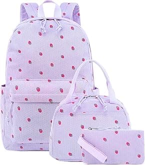 BluboonSchool Backpack Teens Girls Boys Kids School Book Bags with Lunch Box Pencil Bag