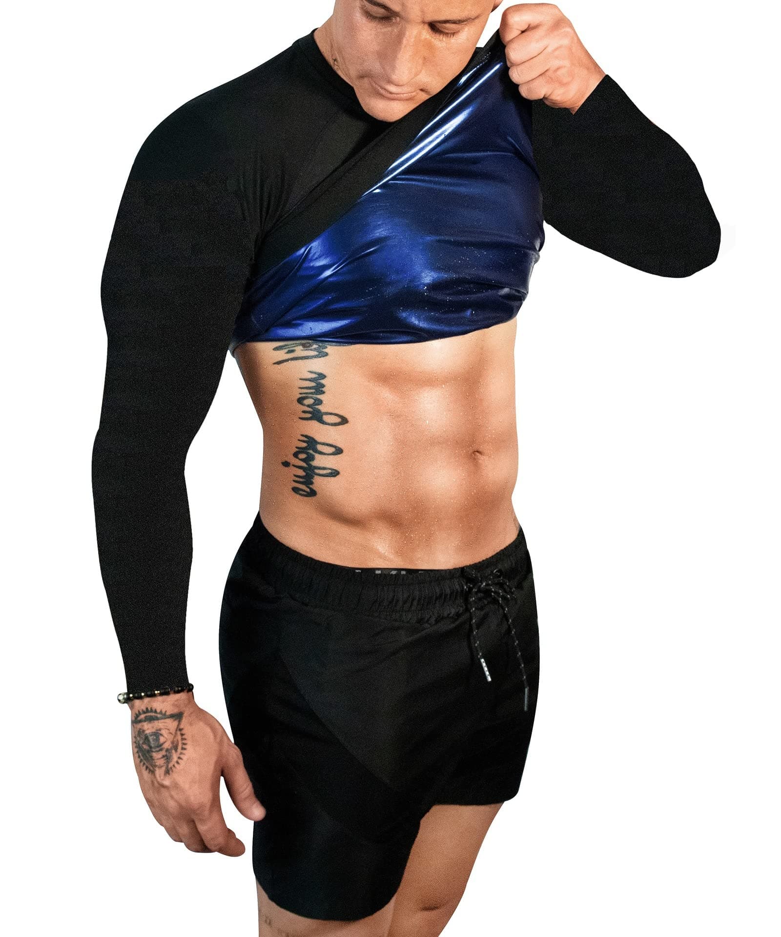 Sauna Shirt for Men Long Sleeve Sauna Suit Heat Trapping Workout Shirts Sweat Enhance Vest for Workout Sports