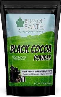 Carbon Black Cocoa Powder Indonesian Natural and Unsweetened, Dark Roast Perfect for Cooking & Baking Cakes, Biscuits, Oreo, Chocolates, Smoothies 200g