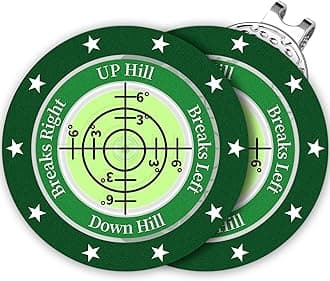 Golf Green Reader, 2 Pack Golf Ball Marker Hat Clip with High Precision Horizontal Bubble, Putting Training Aid Golf Accessories Tool Gift for Men Women