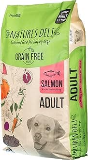 Natures Deli Dry Dog Food for Adult Dogs, Grain Free Natural Complete Hypoallergenic Food for Dogs, Suitable for All Breeds, Salmon and Sweet Potato - 12 kg
