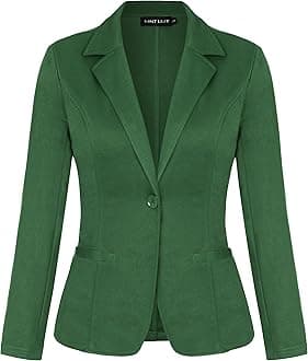 MINTLIMIT Women Long Sleeve Button Blazers Work Casual Office Notch Lapel Business Open Front Blazer Jacket with Pockets
