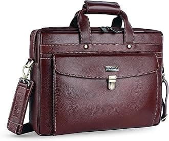 HAMMONDS FLYCATCHER Men's New Brown Leather Messenger Laptop Bag - Fits 14/15.6/16 Inch Laptop - Water Resistant, Trolley Strap for Office & Travel