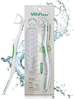 Veriflosser Reusable Flosser/Holder + 10 Refill Pack Replacement Floss Heads