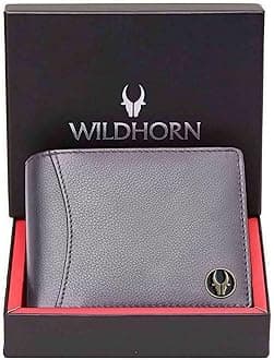 WildHorn Rfid Protected Leather Wallet For Men, Grey