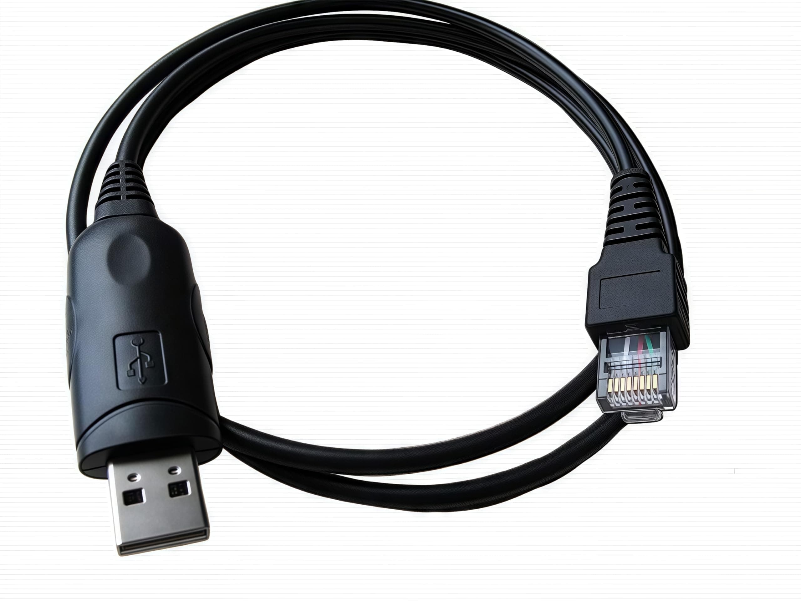Programming Cable for Kenwood KPG-46, Compatible for TKR TM KDS NX NXB TK and TKB Series. USB Mobile Radio Programming Cable for Luiton and Baofeng radios, 3 FT