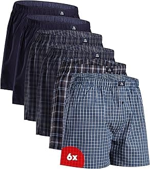 Woven Boxers for Men, Cotton Boxer Shorts, Loose Fit, Premium Organic Cotton, Mulitpack, 4 or 6 pack