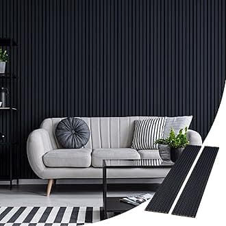 WVH Slatpanel Matte Blue Veneer – Acoustic 3D Textured Wood Panels for Walls & Ceilings | Decorative Panels for Homes, Offices & Studios | 2 x-94.49” x 12.6” | Veneer, MDF, Felt