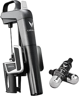 Coravin 100009 Model Two Plus Pack Wine Preservation System - Includes 2 Coravin Argon Capsules, Replacement Needles and Carry Case