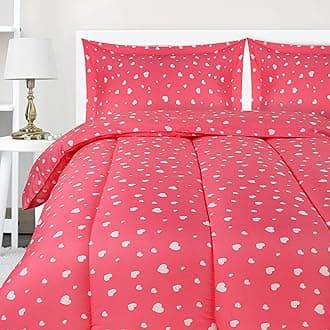 Utopia Bedding All Season Heart Comforter Set with 2 Pillow Cases - 3 Piece Soft Brushed Microfiber Kids Bedding Set for Boys/Girls – Machine Washable (Twin/Twin XL)