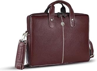 Genuine Leather Office Bag for Men - Laptop Bag for Men - Padded Laptop Compartment - Fits 14 Inch Laptop - Adjustable Strap - Leather Bag for Men - 1 Year Warranty