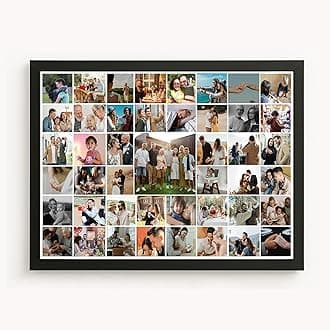 One Pinch Customised Photo Collage Frame for Birthday, Anniversary, Wedding Gift, Personalized Collage Gift, Wall Photo Frame (16x20) - Wood, Black, Rectangular