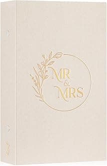 Lanpn Wedding Photo Album 4x6 300 Pockets, Linen Cover Newlywed Marriage Albums Slip in Holds 300 Horizontal Photos (Beige)