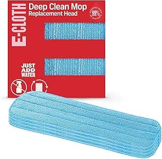E-Cloth 4-Pack Deep Clean Mop Head, Microfiber Mop Replacement Head, Perfect Floor Cleaner for Hardwood, Laminate, Tile and Stone Flooring, Washable and Reusable, 100 Wash Promise