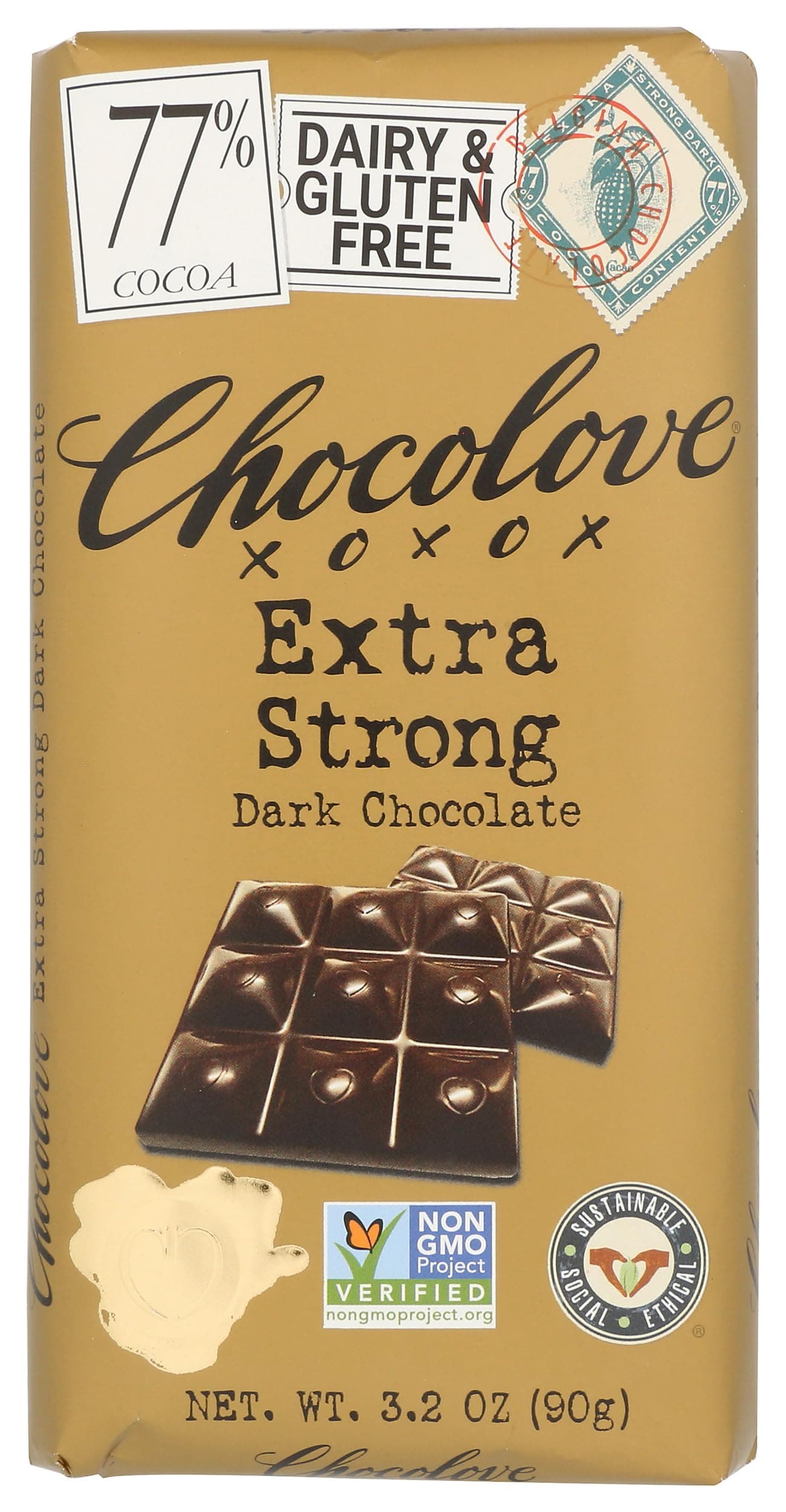 Chocolove - Extra Strong Dark Chocolate Bar - 3.2 oz.