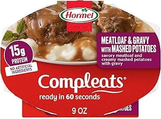 HORMEL COMPLEATS Meatloaf & Gravy With Mashed Potatoes Microwave Tray, 9 oz. (6 Pack)