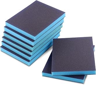 8pcs 220 grit sanding sponge, Jamiikury sanding blocks washable and reusable, wet and dry sandpaper sponge for wood metal furniture paint and drywall