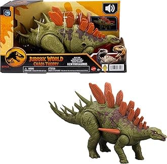 Mattel Jurassic World Wild Roar Posable Dinosaur Figure with Roar Sound and Attack Action, Physical and Connected Digital Play