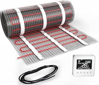 EconoHome Underfloor Electric Heating Mat - Fluoropolymer Heated Mat for Indoor Home Underfloor Insulation - Suited for Tile, Wood or Laminate - Inclusive of WiFi Smart Thermostat - 5 Square Metres