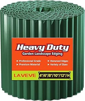 LAVEVE Corrugated Metal Garden Edging - Sturdy Border Perfect for DIY Flower Beds and Landscaping Borders (Green, 6 Inch x 40FT)