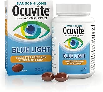 Blue Light Lutein & Zeaxanthin Supplement, Eye Vitamin for Eye Strain, Vision & Ocular Health Support, Softgels for Screen & Sunlight Exposure, 30 Softgels