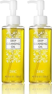 DHC Deep Cleansing Oil Medium 2 pack, Facial Cleansing Oil, Makeup Remover, Cleanses without Clogging Pores, Residue-Free, Fragrance and Colorant Free, All Skin Types, 4.1 fl. oz.