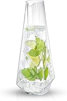 Infiniti 43Oz Deluxe Glass Pitcher - Premium Quality Crystal Lemonade & Sangria Pitcher - Elegant Classic Design - Perfect for Fruit Infusion & Iced Tea