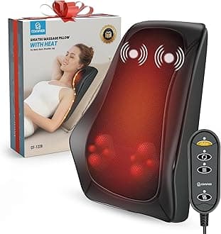 Valentine’s Day Gifts for Her Him,Back Massager with Heat, Shiatsu Neck and Back Massager with Heat for Back Pain, Soothing Heating & 3D Kneading Massage Pillow