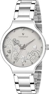 - Gorgeous Analogue Round Studded Dial Watches for Women and Ladies Watch with Stainless Steel Adjustable Bracelet Strap with Double Lock Clasp Watches for Girls