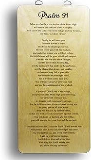 Psalm 91 Etched Wood Wall Decor (10" W x 22" H)