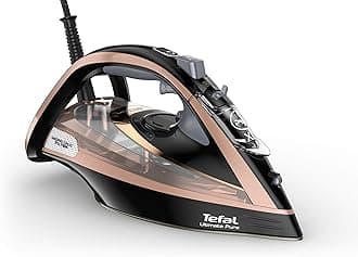 Ultimate Pure Steam Iron, 3100W, 260g/min Steam Boost, 350ml Water Tank, 3m Cord, Non-Stick Durilium Soleplate, Anti Scale, Anti-drip, Black and Rose Gold FV9845G0