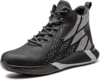 ARCHINSERT Steel Toe Shoes for Men Women Work Indestructible Safety Shoes Work Slip Resistant Protected Steel Toe Lightweight Safety Sneakers Fashion Safety Industrial Shoes