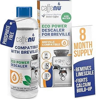 Breville Compatible Descaling Solution. Bottle of Descaler Solution. Descaling Kit Removes Limescale For Hotter Coffee. 2 Uses Descaler For Breville Coffee Machines.