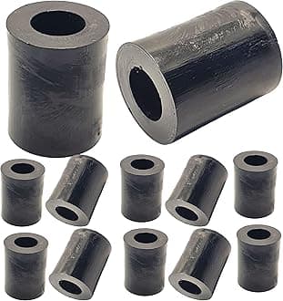 M4 x 25mm Black Nylon Spacers and Standoff Washers for M3, M4, M5, M6, M8 Screws, Lengths 3mm to 30mm (Pack of 12)