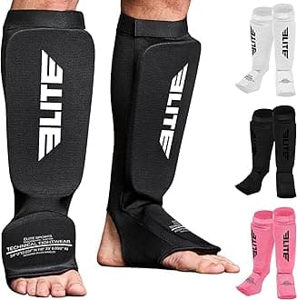 MMA Shin Pads for Muay Thai and Kickboxing, Protective Shin Guards with Instep Guard for Sparring and Training, for Adults, Kids, and Youth