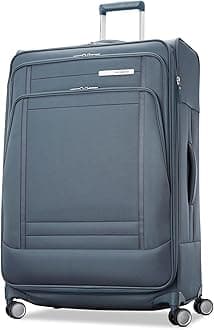 UpLIFT Lightweight Large Checked Softside Luggage with Spinner Wheels - Expandable - Airline-Approved, Polyester Soft Suitcase for Ultra Light Travel - Elemental Blue