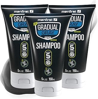 "MENFIRST Gradual Gray 3-In-1 Hair Darkening Shampoo - 5 fluid ounces, For Men, Naturally Refreshes and White Hair, Dermatologist-Tested, Sulfate, Paraben, SLS-Free, Hypoallergenic"