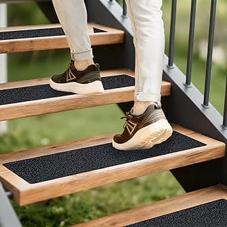 LifeGrip Anti Slip Traction Treads (10-Pack), 4 inch X 30 inch, Best Grip Tape Grit Non Slip, Outdoor Non Skid Tape, High Traction Friction Abrasive Adhesive for Stairs Step, Black (4" X 30" X 10P)