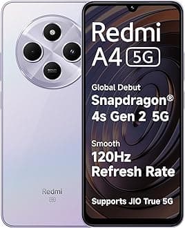 Redmi A4 5G (Sparkle Purple, 4GB RAM, 128GB Storage) | Global Debut SD 4s Gen 2 | Segment Largest 6.88in 120Hz | 50MP Dual Camera | 18W Fast Charging