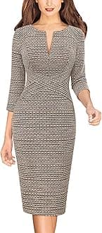 VFSHOW Womens Slim Zipper Up Work Business Office Party Bodycon Pencil Sheath Dress