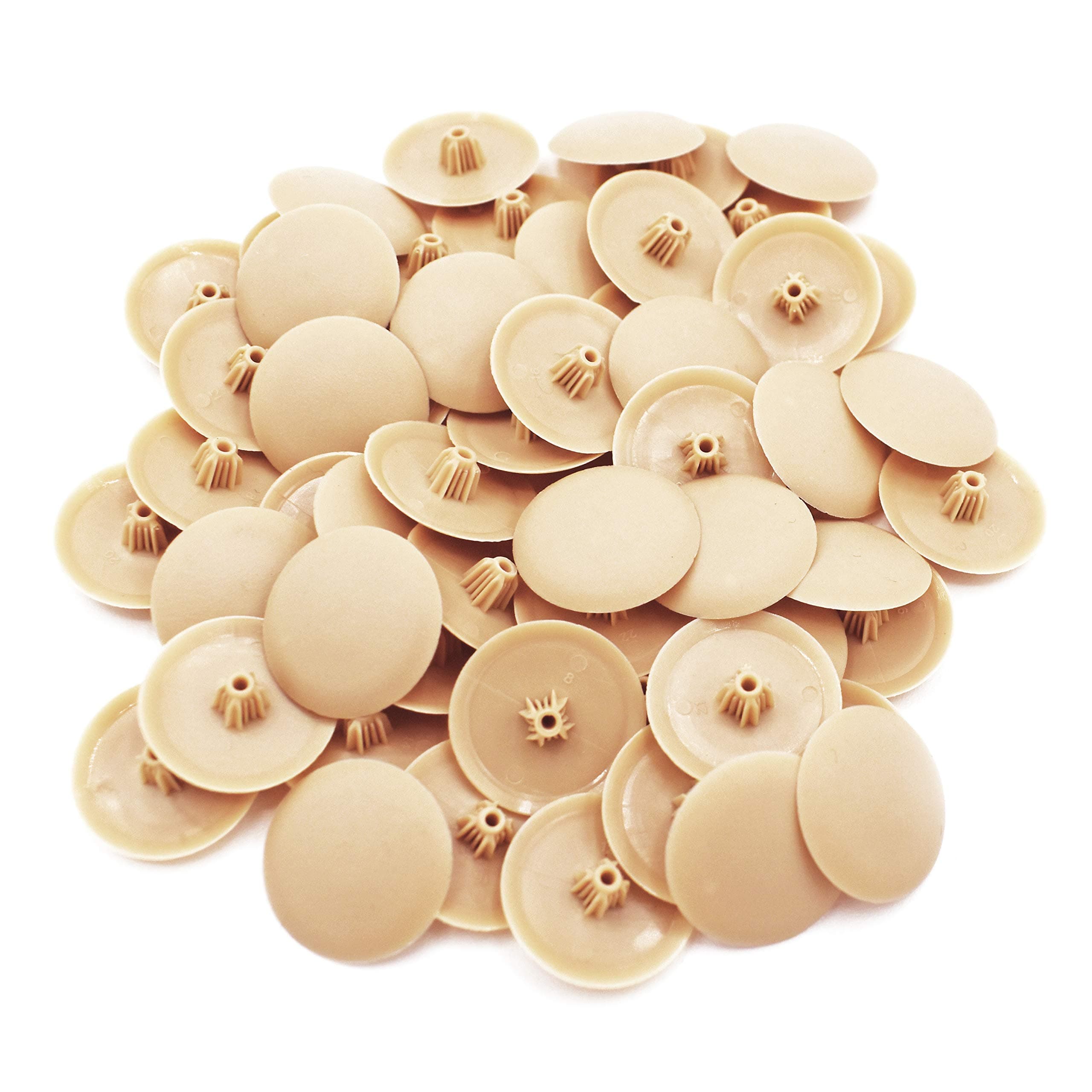 Snap-On Bifix Cover Caps to Use with Phillips Ph2 & Pozidrive Pz2 Pozi Screws - Pack of 50 Biffix Covers : Almond Ivory