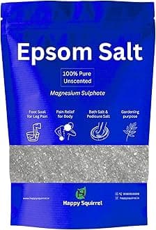 Epsom Salt for Foot and Bath | For Pain Relief, Muscle ache & Relaxation | 100% Pure, Unscented (375 Grams)