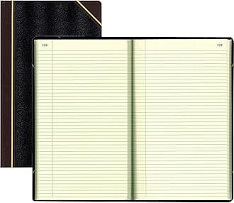 National Texhide Series Record Book, Black, 13.75" x 8.75", 500 Numbered Pages (57151)