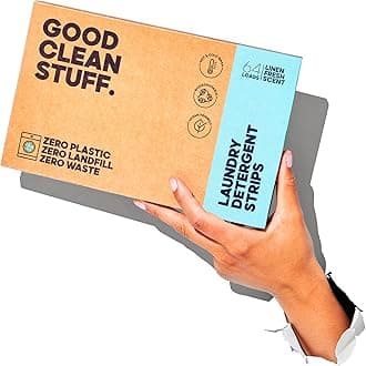 Good Clean Stuff Laundry Detergent Strips Sheets 64 loads Eco Ultra-Concentrated Non-Bio Linen Fresh Scent for Machine and Hand Washing