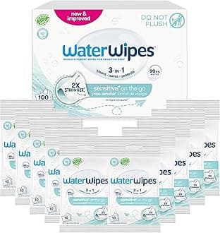 Sensitive+ On The Go Wipes, 3-In-1 Cleans, Cares, Protects, 99.9% Water, Unscented & Hypoallergenic Wet Wipes, 100 Count (10 Packs)