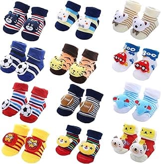 Kidbee Baby Organic Cotton Ankle Length Socks Cartoon (0-12 Months)