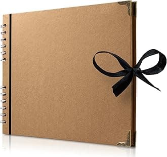 Bstorify Large Photo Album Scrapbook 50 Pages 28 x 22 cm Brown Thick Kraft Paper Ideal for Your Scrapbooking Art and Craft Projects