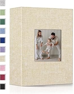 popotopPhoto Album 4x6-100 Photos Photo Books with 100 Vertical Pockets,Linen Cover Albums for Family Wedding Anniversary Baby Vacation Pictures