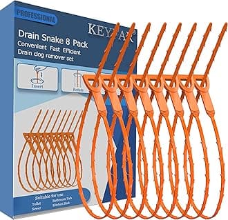 8 Pack 25inch Drain Snake Clog Remover, Drain Hair Remover, Sink Snake Drain Auger Cleaner Tool For Bath Tub, Toilet, Kitchen Sink, Sewer