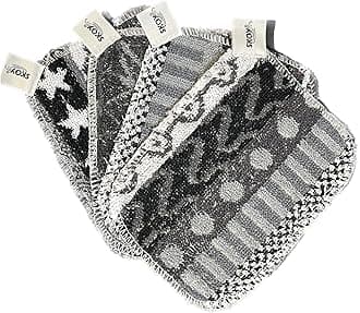 Skoy Scrub, 4-Pack Reusable, Non-Scratching Dish Scrubber for Kitchen and Household Cleaning, Planet-Friendly, Dishwasher Safe Soft Scrub, Monochromatic Colors
